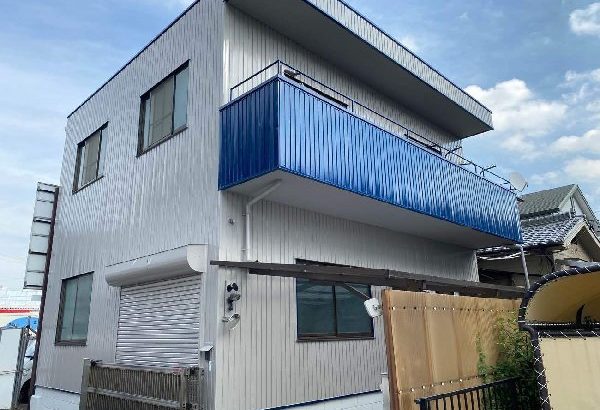 愛知県名古屋市中川区　外壁塗装　全景　施工完了