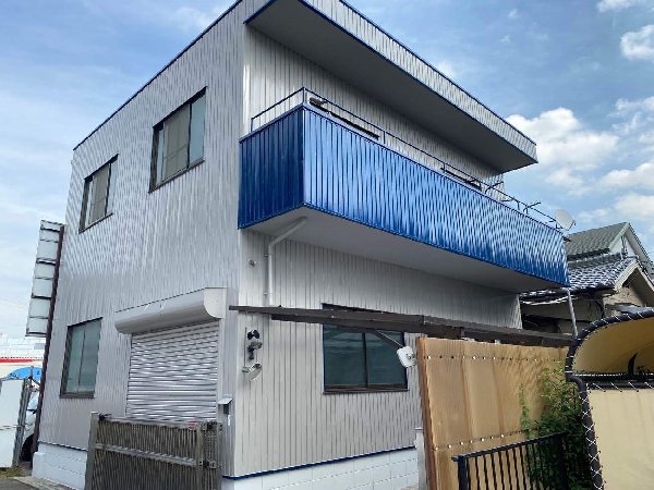 愛知県名古屋市中川区　外壁塗装　全景　施工完了