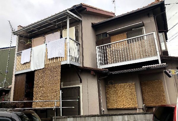 愛知県名古屋市中川区　外壁塗装　全景　施工前