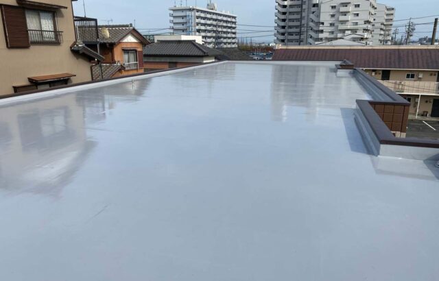 愛知県知多市　アパート　屋上防水工事　施工完了