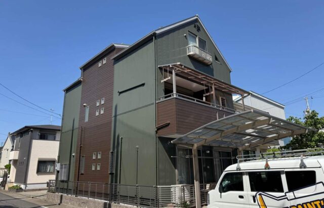 屋根塗装　MUGAseven　PX-704　外壁塗装　MUGAzero　PX-747　PX-737　名古屋市中川区　施工事例　アートペインズ　プレマテックス　施工後