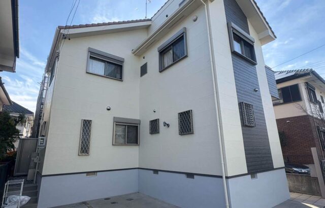 外壁塗装 超低汚染リファイン1000無機-IR ニュートラルホワイト ウィザードコッパー アステックペイント 名古屋市緑区 施工事例 アートペインズ 施工後