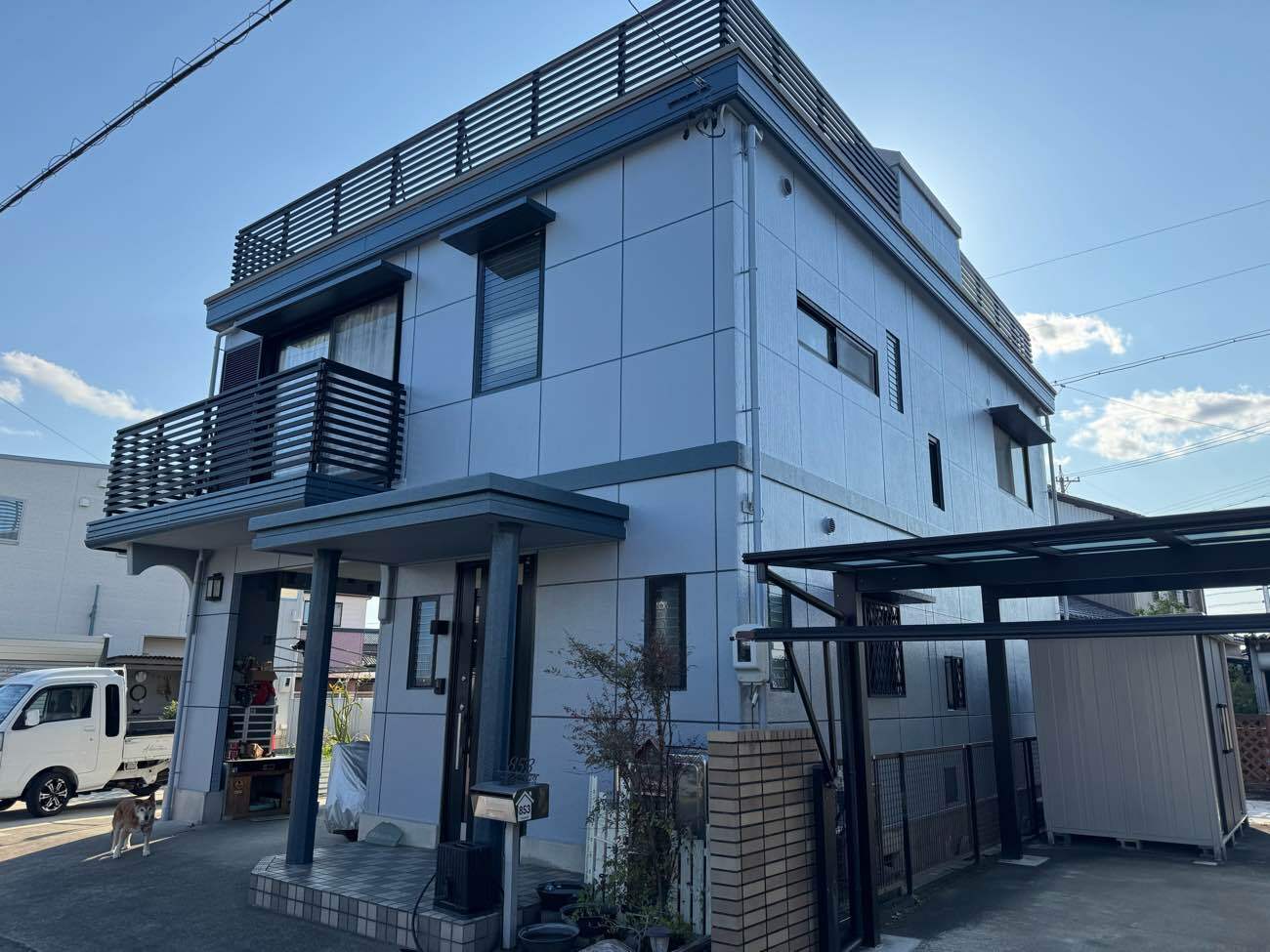 外壁塗装　ｸﾞﾗﾝﾃﾞ有機HRC　PX-754　一宮市　施工事例　アートペインズ　プレマテックス　施工後　完了