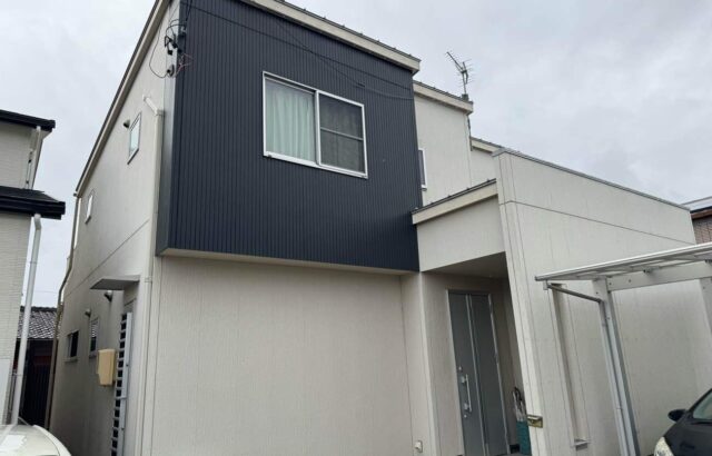 外壁塗装　超低汚染ﾘﾌｧｲﾝ弾性1000MS-IR　　ﾊﾟｰﾙｸﾞﾚｲ　ﾆﾝﾊﾞｽ　屋根塗装　超低汚染ﾘﾌｧｲﾝ500無機-IR　ｸﾚﾀｸﾞﾚｰ　名古屋市中川区　施工事例　アートペインズ　アステックペイント　施工前